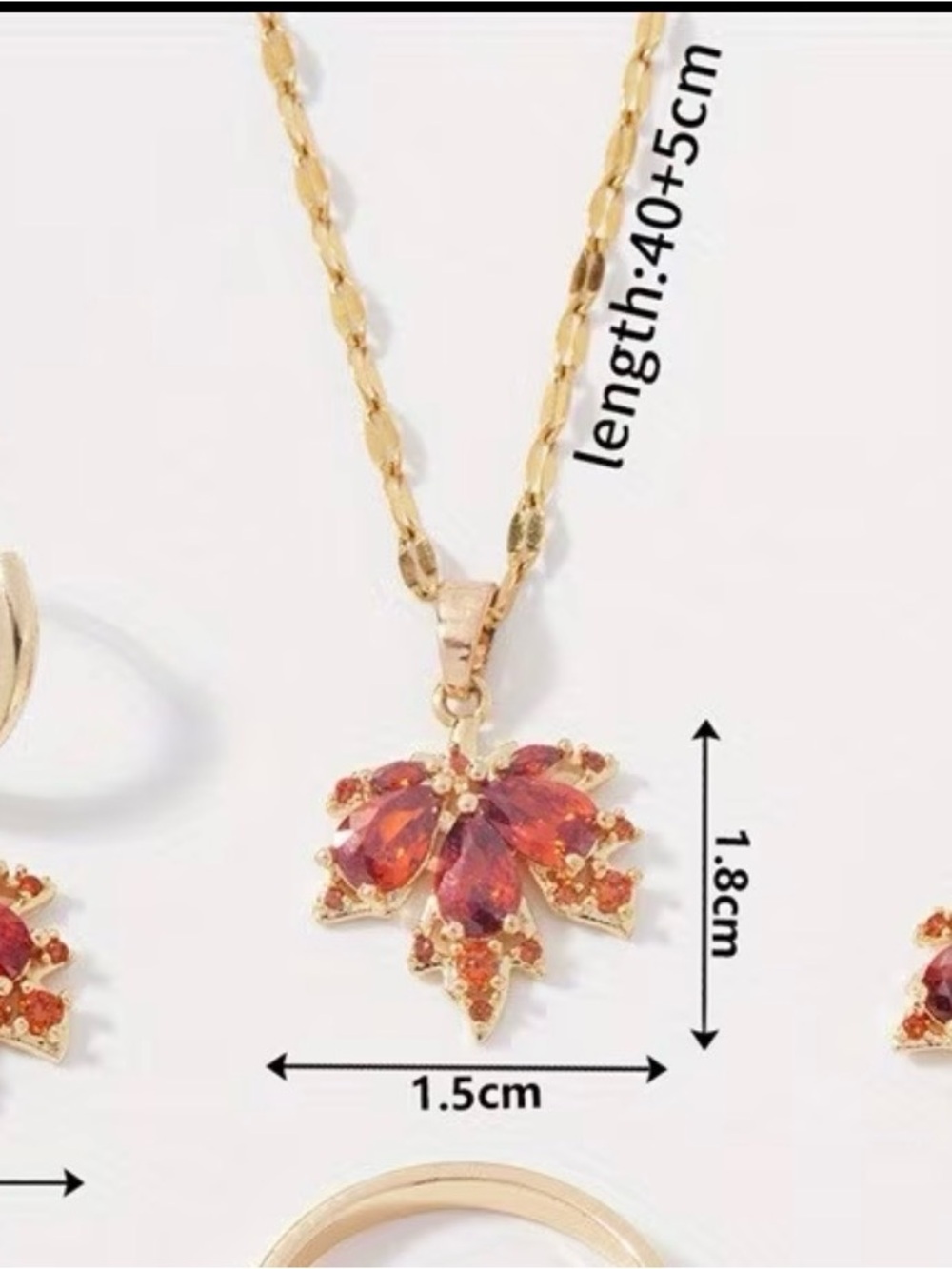 Maple Leaf Necklace With pendant set Women's Jewelry